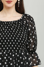 PAVONINE Polka Dots Body Kansai Black Dress For Women - Distacart