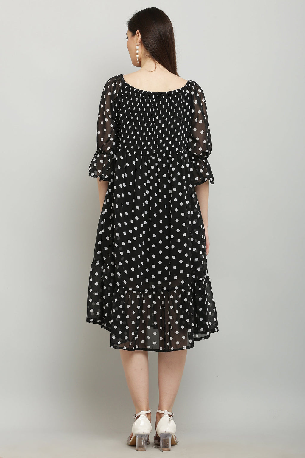 PAVONINE Polka Dots Body Kansai Black Dress For Women - Distacart