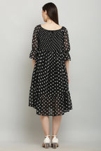 PAVONINE Polka Dots Body Kansai Black Dress For Women - Distacart