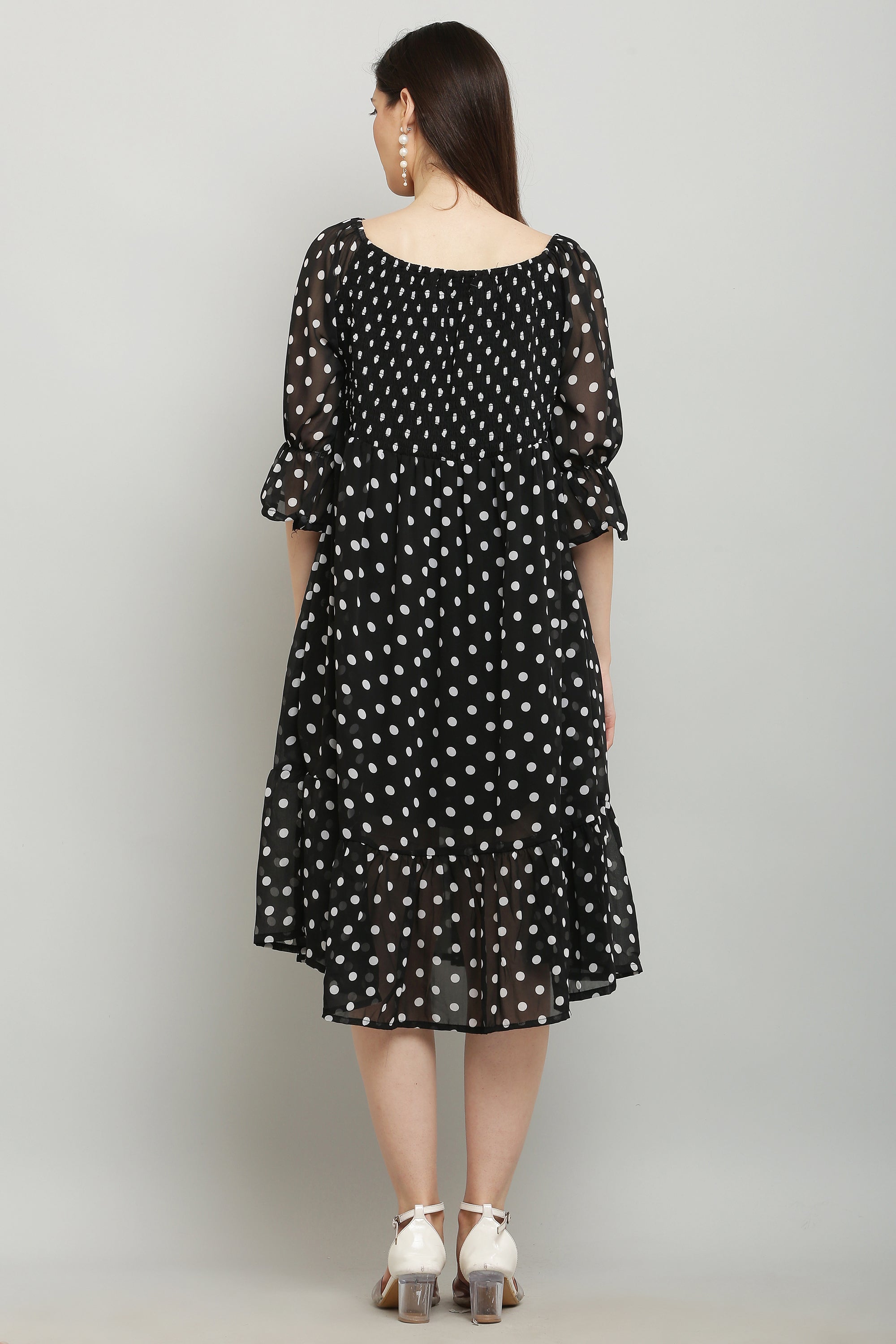 PAVONINE Polka Dots Body Kansai Black Dress For Women - Distacart