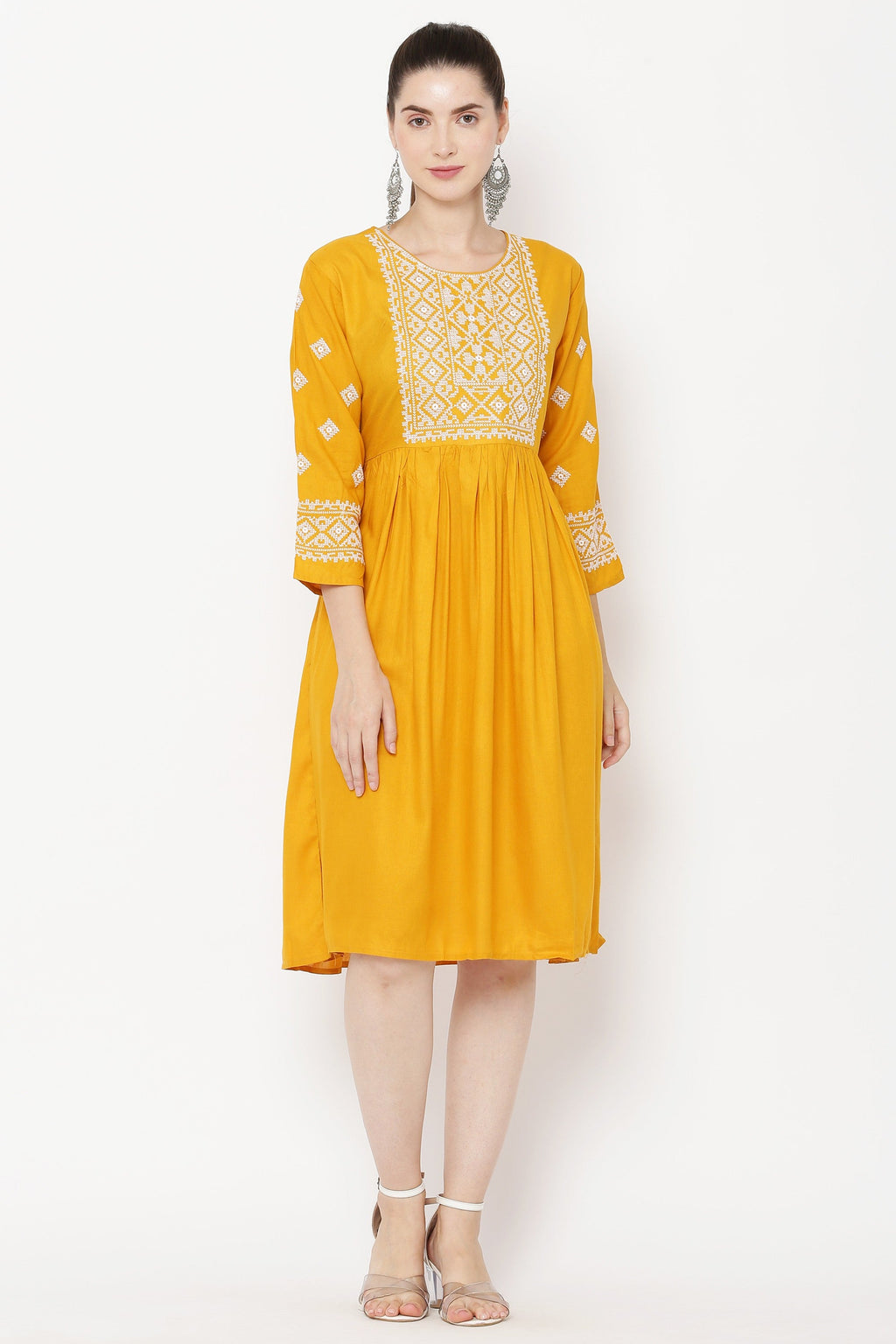 PAVONINE Gajri Color Burfi Design Embroidery Dress For Women - Distacart