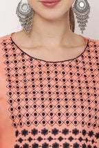 PAVONINE Gajri Color Polka Dots Embroidery Dress For Women - Distacart