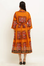 PAVONINE Jaipuri Block Print Mustard Color Dress For Girls & Women - Distacart