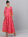 Antaran Red Cotton Flared Ikat Kurta - Distacart