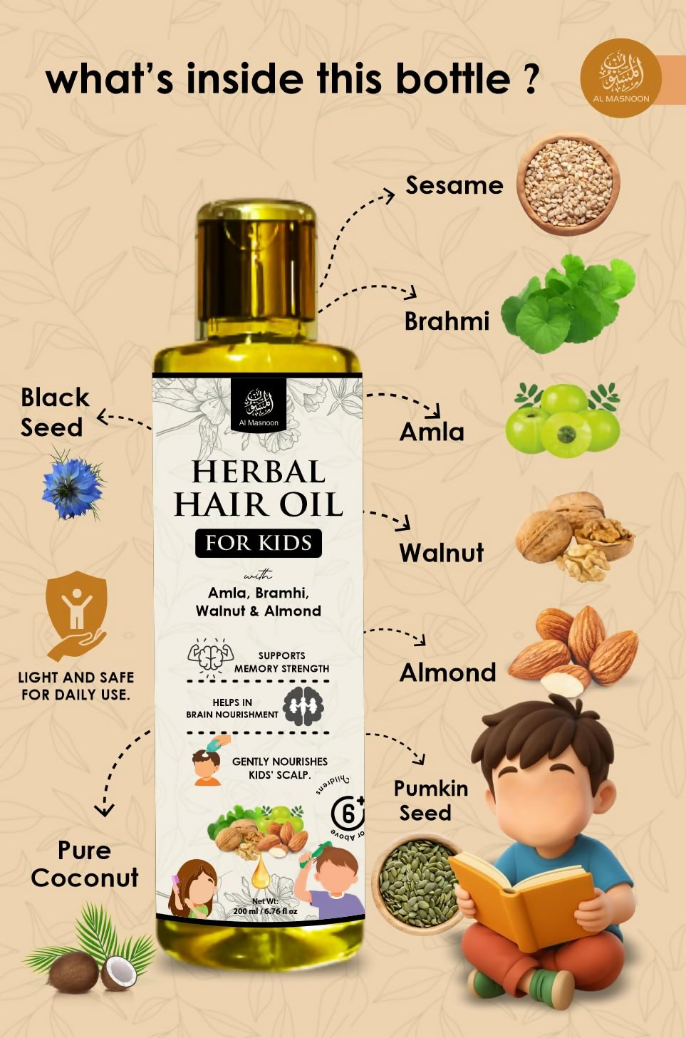 Al Masnoon Herbal Hair Oil For Kids