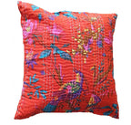 The Decor Nook Orange Base With Birds Print Cushion Cover