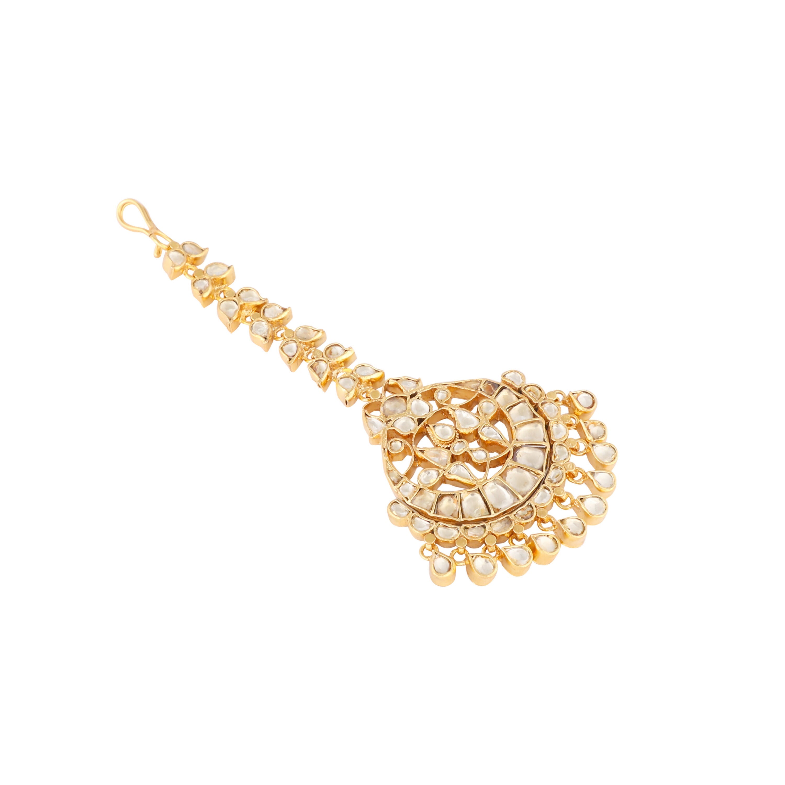 Nuyug 22K Gold-Plated Kundan Studded Maang Tikka Head Jewellery - Distacart
