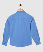 Manet Boys Full Sleeves Solid Shirt - Light Blue