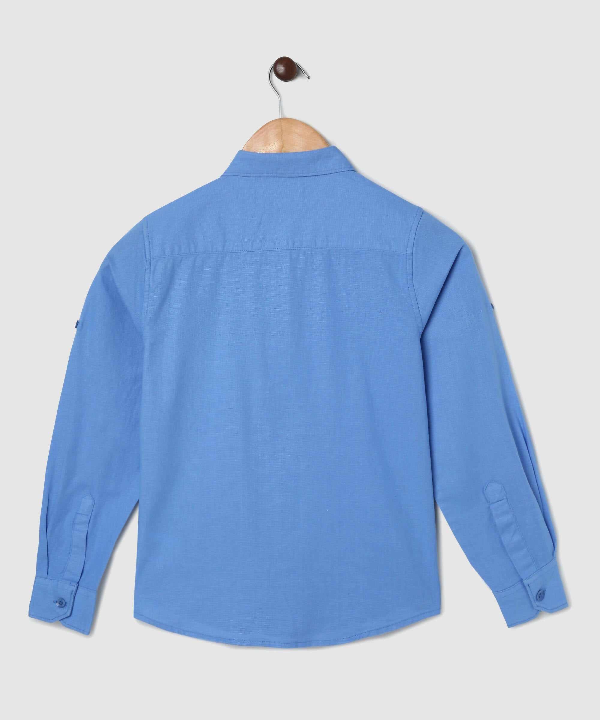 Manet Boys Full Sleeves Solid Shirt - Light Blue