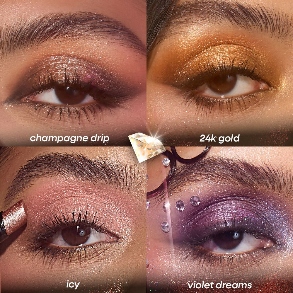 Nykaa Diamond Jelly Cooling Shimmer Eyeshadow Stick - Multi-Use, High Shine Glitter - Champagne Drip