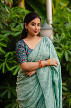 Rama Jute Silk Woven Design Saree with Unstitched Blouse - A2M