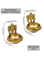 Spillbox Gold-Toned Brass 2 Pieces Shangu Chakra Kuber Diya Pooja Essentials