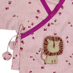 Mhyssa Mufasa Half Sleeve Wrap Style Pink T-shirt With Shorts Set For Kids