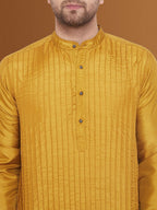 Even Apparels Men's Pintuck Fancy Beige Kurta