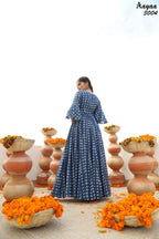 Aayaa Pure Ab Cotton Gown With Heavy Digital Print - Multi Color