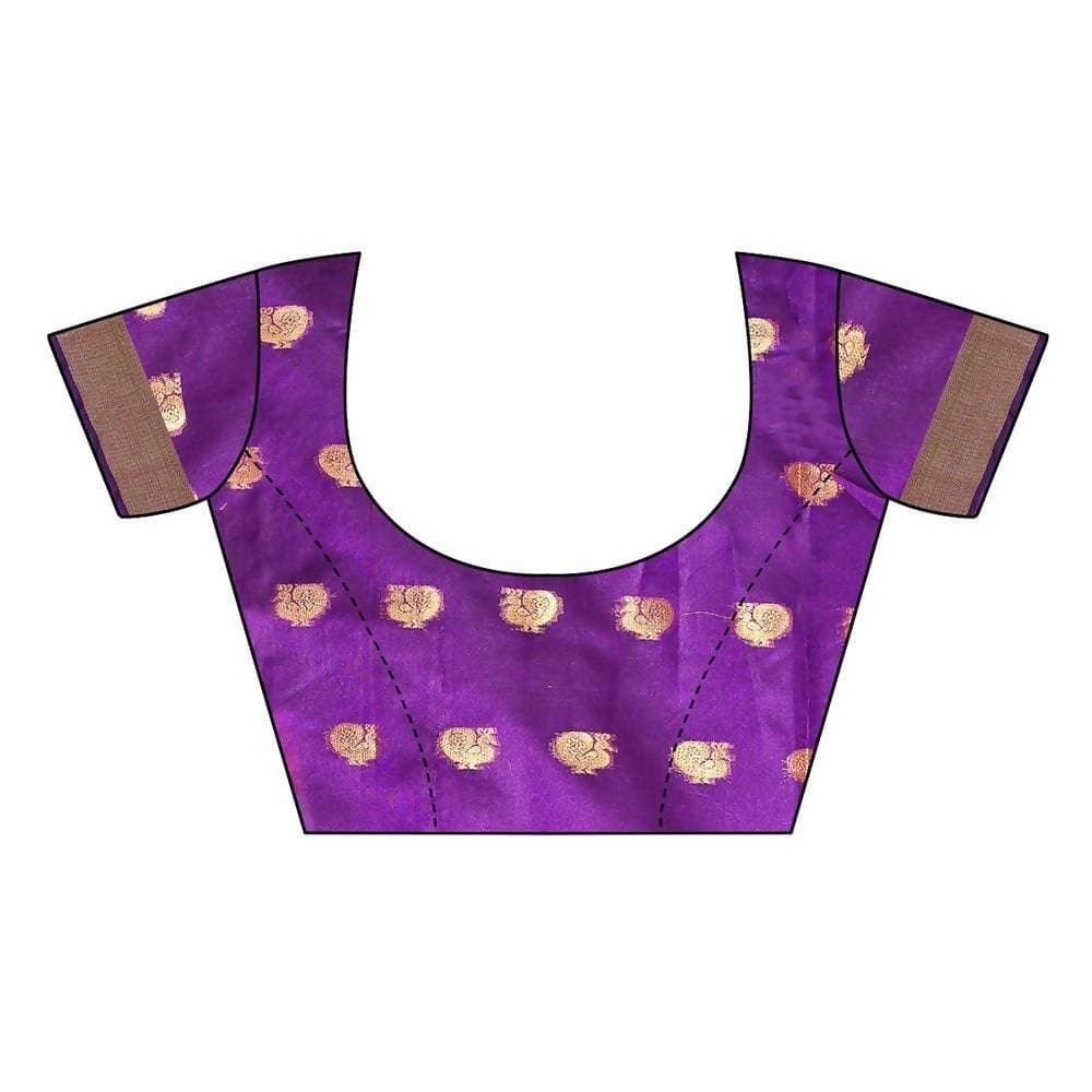 Vamika Banarasi Jacquard Weaving Violet Saree (Shining Violet)