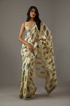 Partywear Designer Pastle Bright Moss Fancy Saree - Durga