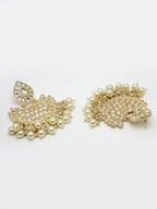 NVR Women Gold-Plated Kundan Chandbali Earrings - Distacart