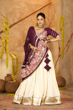 AI Fashion Off White Crepe Designer Navratri Wear Lehenga Choli Collection