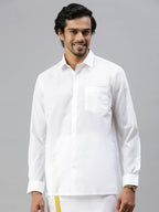 Ramraj Cotton Mens Full Sleeve Formal White Shirt