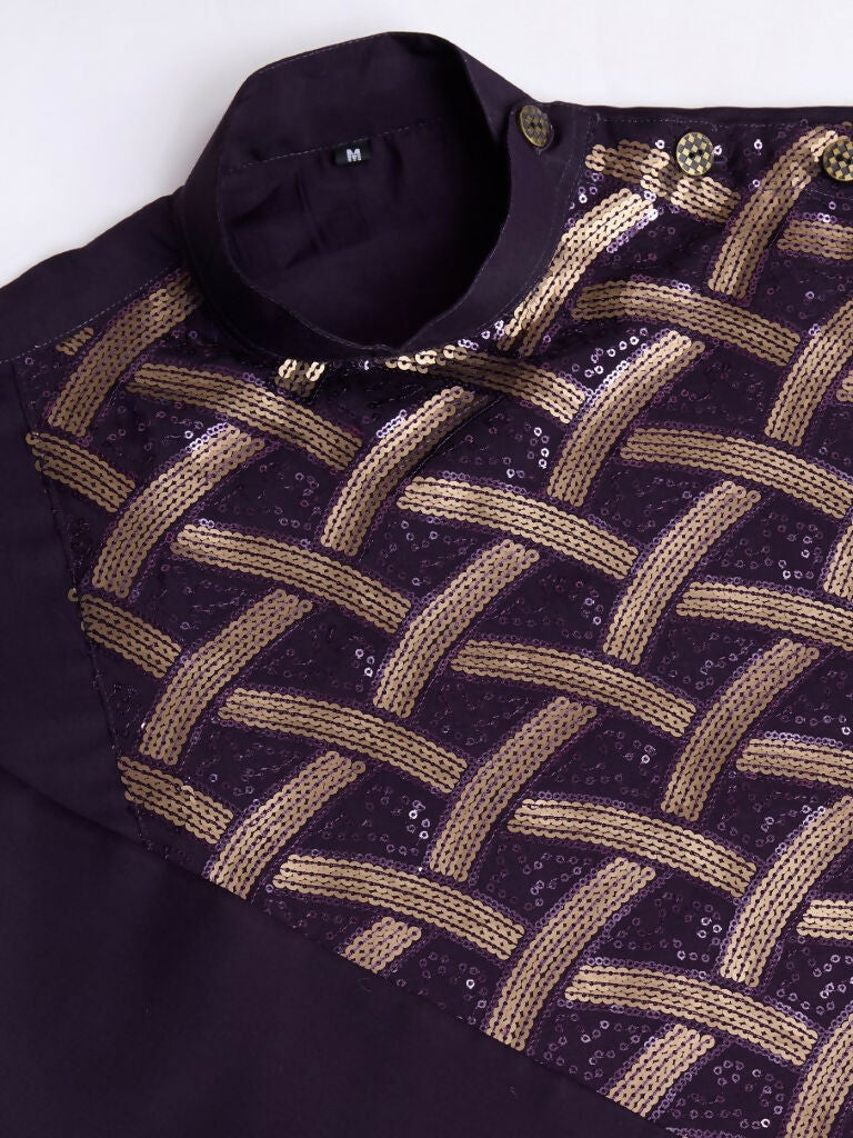 Vastranavya Traditional Festival Wear Pure Silk Thread & Sequence Embroidered Work Kurta