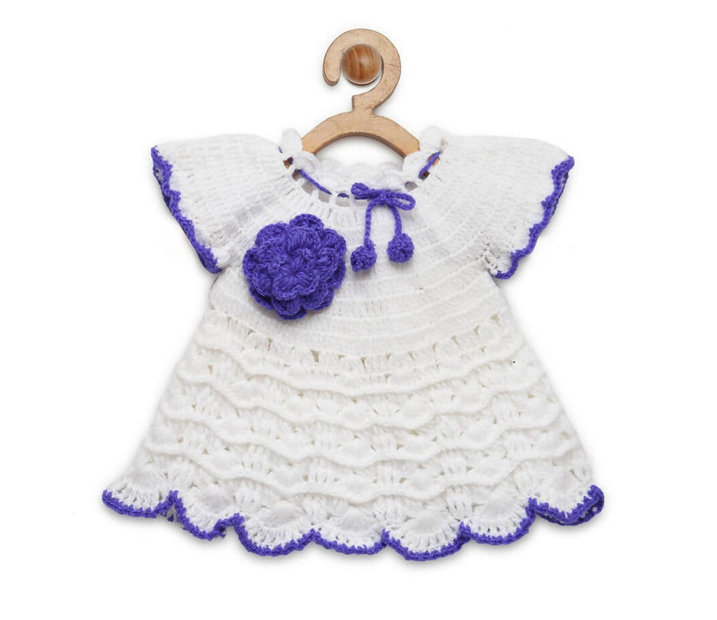 Chutput Kids Cute Design White Coloured Solid Frock