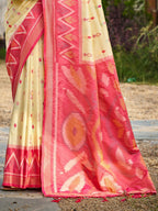 Shree Shyam Fashion Cream Soft Silk Saree - Distacart
