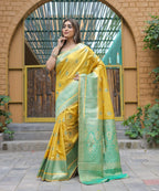 Vamsee Madhavi Yellow Soft Silk Saree