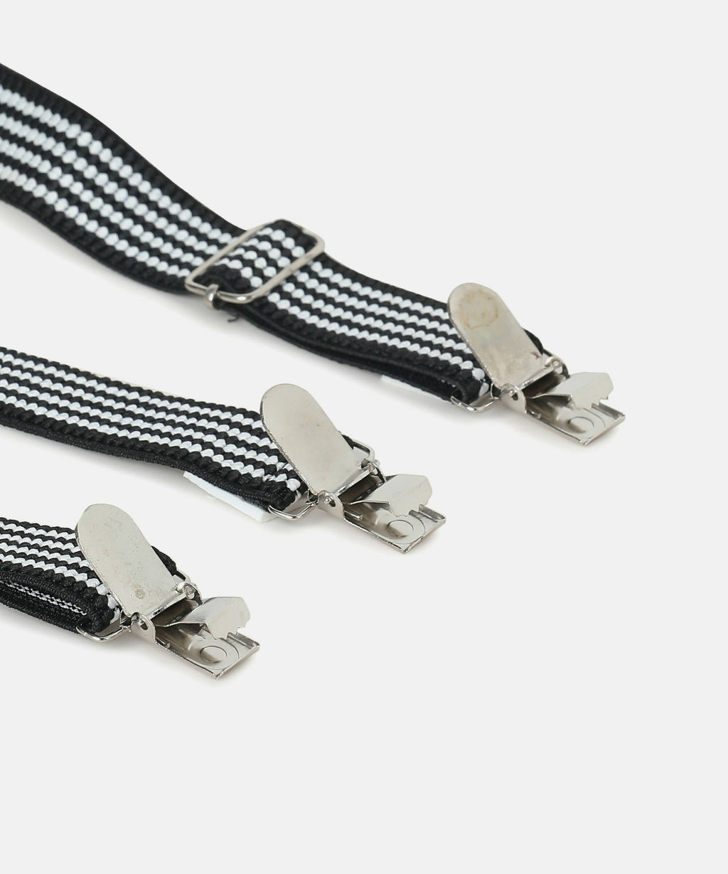 Manet Boys Strip Suspenders - Black