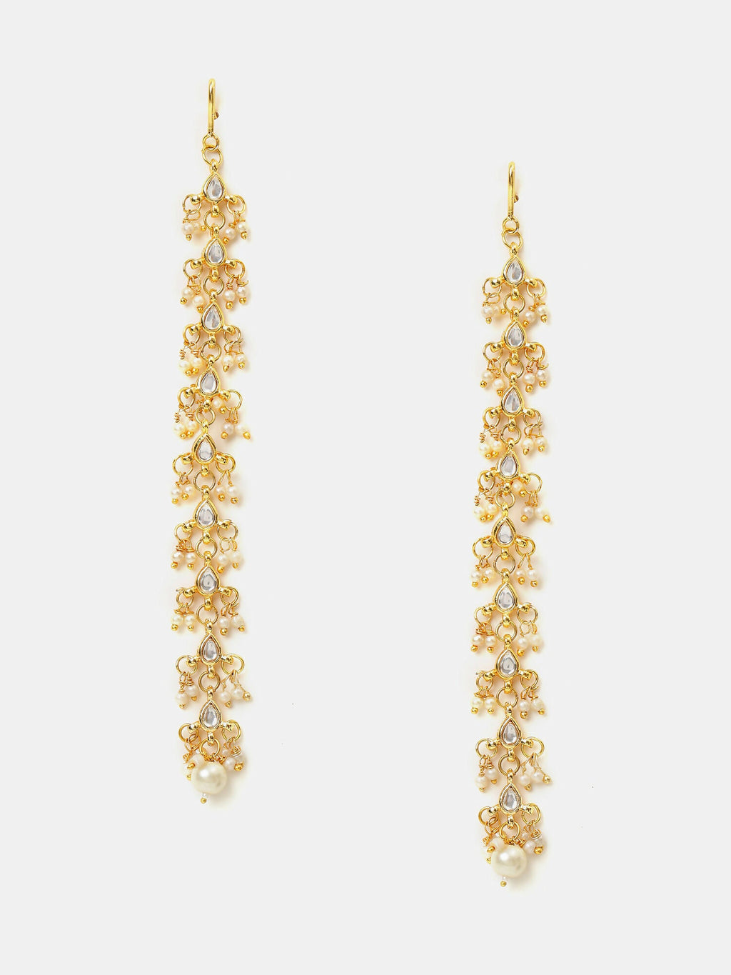 Ruby Raang Pearl And Stones Earrings - Distacart