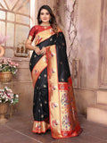 Joban Fashion Paithani Black Woven Soft Silk Saree - Distacart