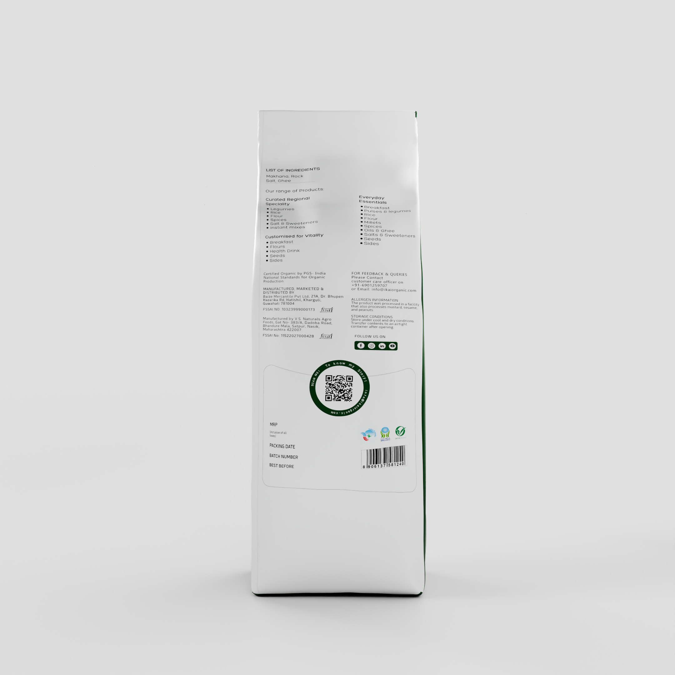 3 - Natural Sendha Namak Makhana - 100 gm