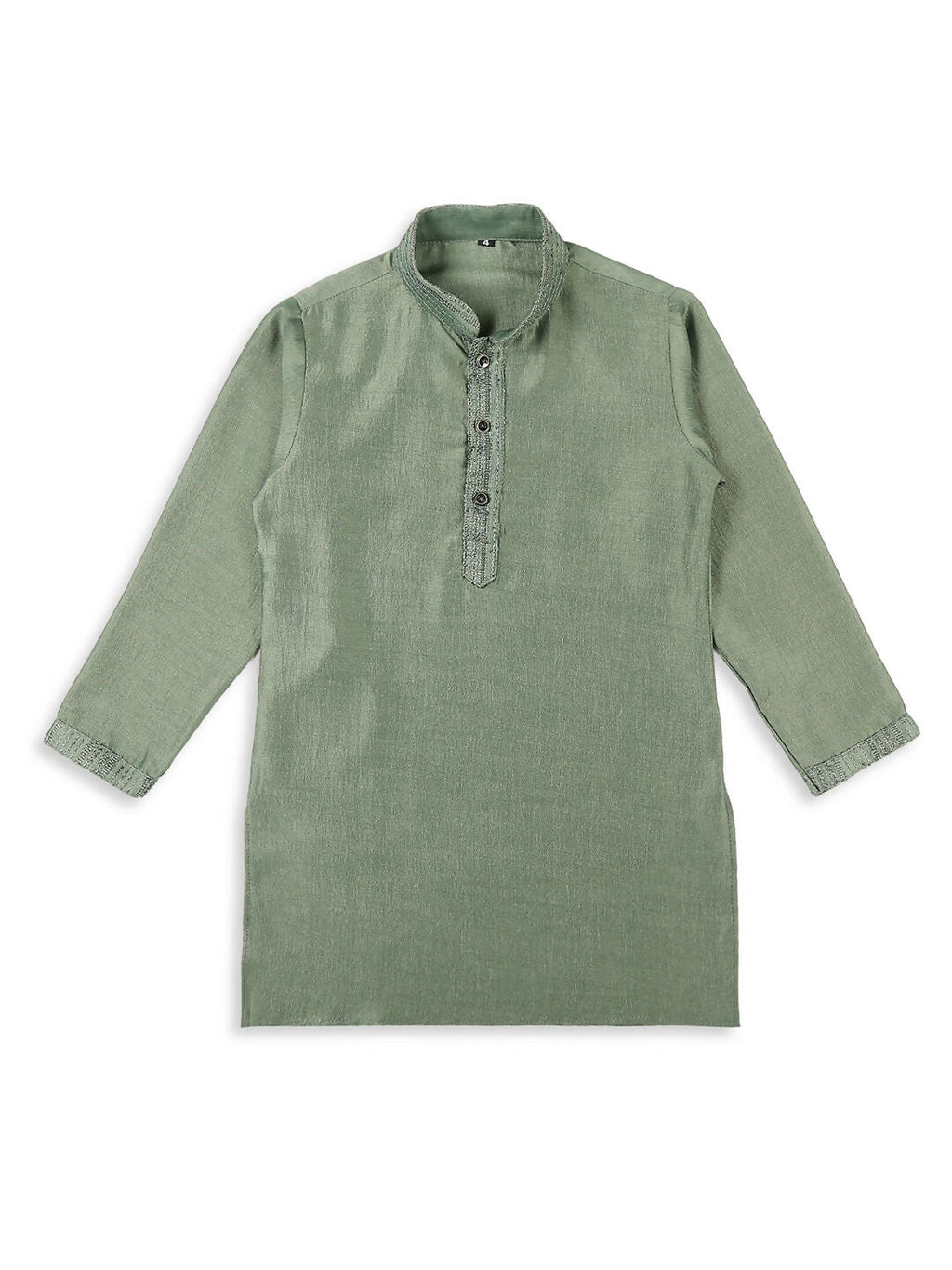 Joban Fashion Kids Island Embroidery Sequence Full Sleeves Kurta, Pyjama Set with Nehru Jacket - Green - Distacart