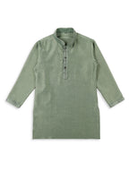 Joban Fashion Kids Island Embroidery Sequence Full Sleeves Kurta, Pyjama Set with Nehru Jacket - Green - Distacart