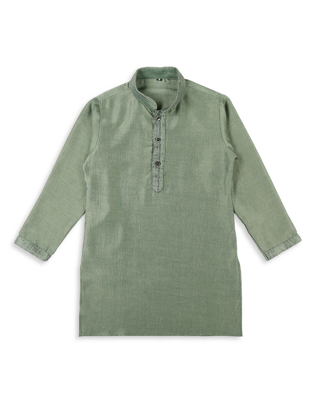 Joban Fashion Kids Island Embroidery Sequence Full Sleeves Kurta, Pyjama Set with Nehru Jacket - Green - Distacart