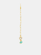 Ruby Raang Semi-Circle Gold Blue Earrings Set With Maang Tikka - Distacart