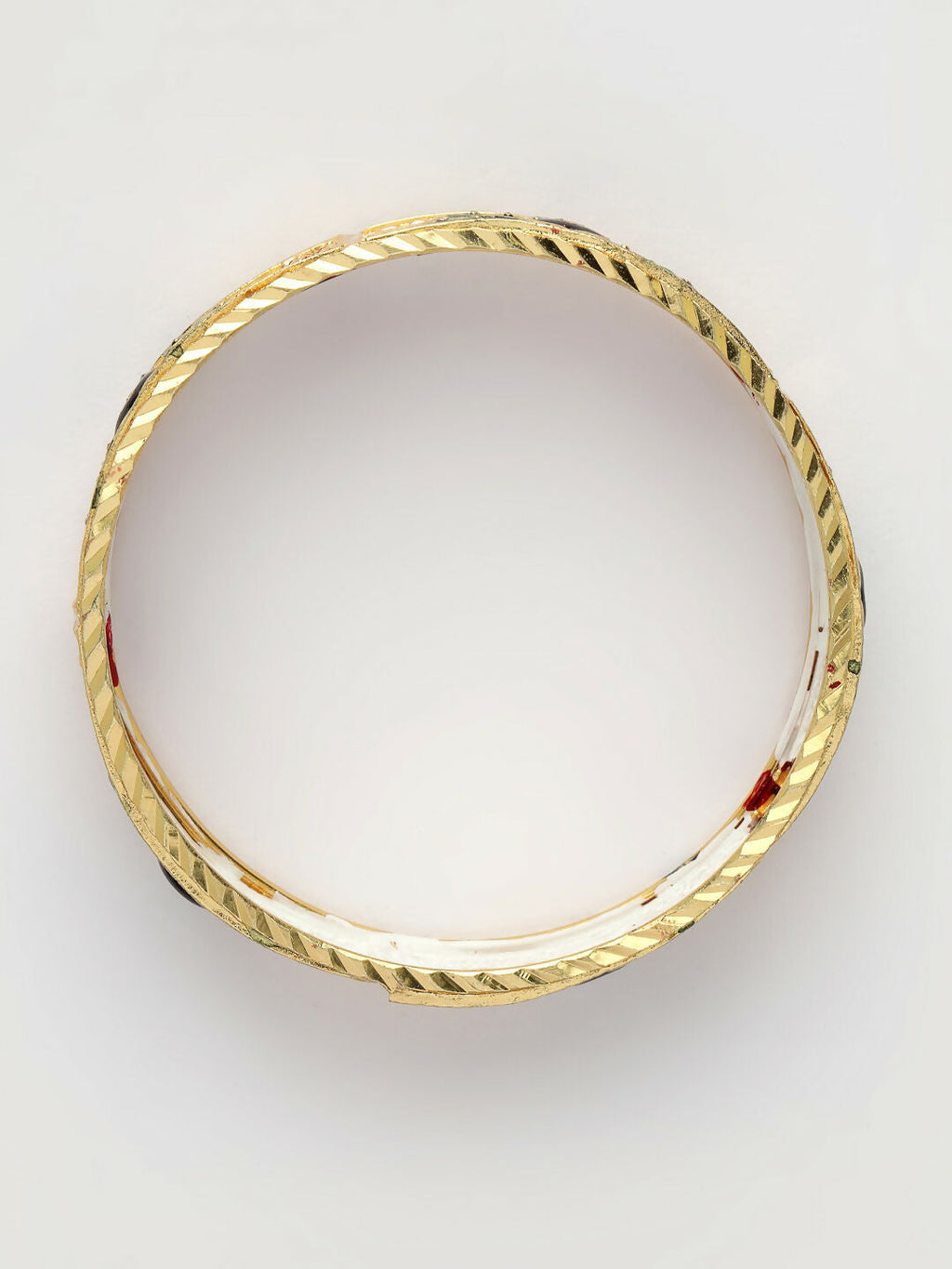 NVR Women's Set of 2 Gold-Plated Peacock Design Meenakari Handcrafted Bangles - Distacart