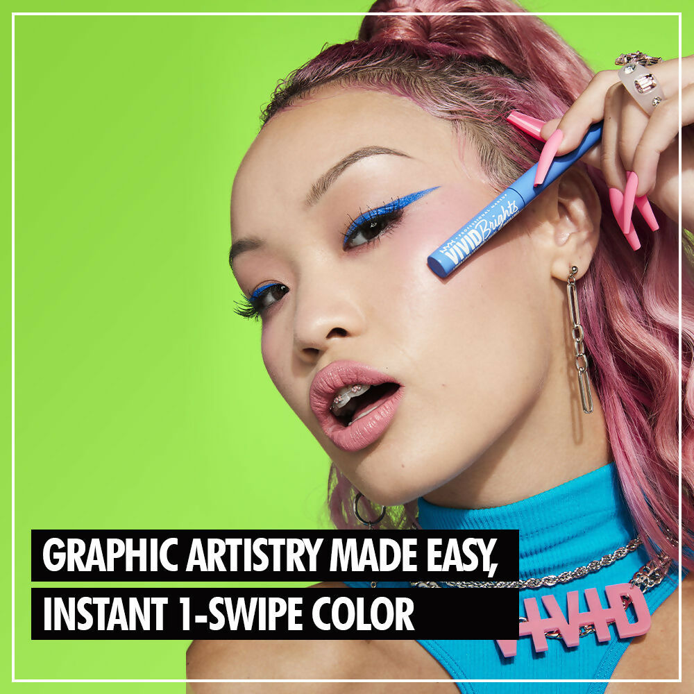 NYX Professional Makeup Vivid Bright Liquid Eyeliner - Cyan Simp
