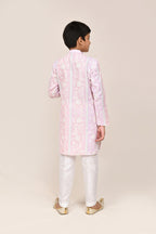 Joban Fashion Cotton Pink & Light Purple Kurta With Straight Fit Pant