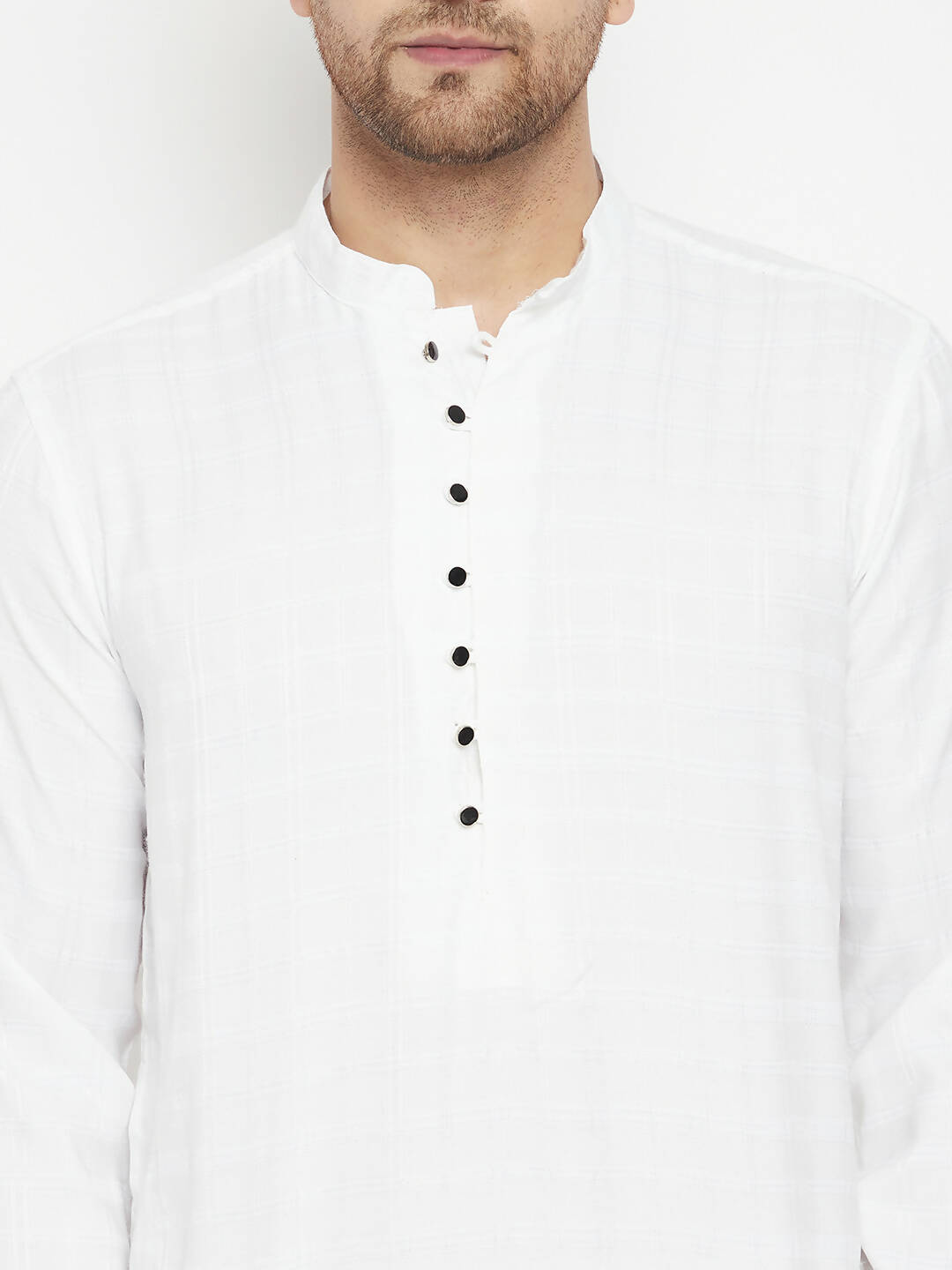 Even Apparels White Viscose Long Men's Kurta With Band Collar - Distacart