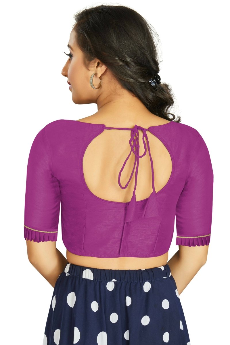 Aastha Fashion Women's Purple Art Silk Designer Party Wear Readymade Blouse