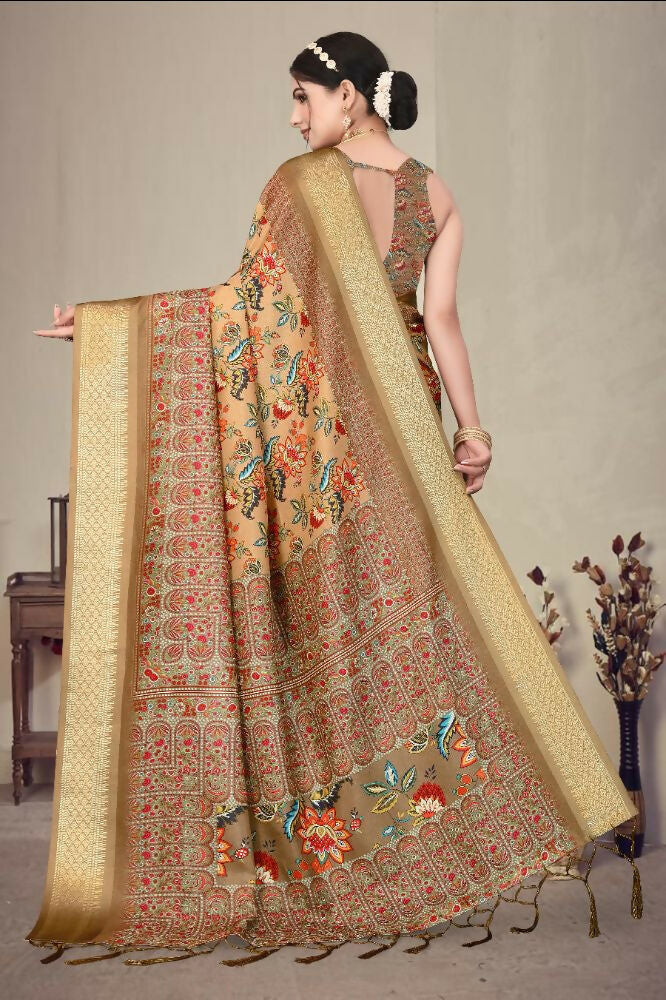 PR Fashion Multi Heavy Rich Cotton Silk Digital Print & Jacquard Saree