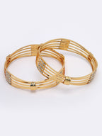 NVR Women Set of 2 Gold Plated Kundan Studded Bangles - Distacart