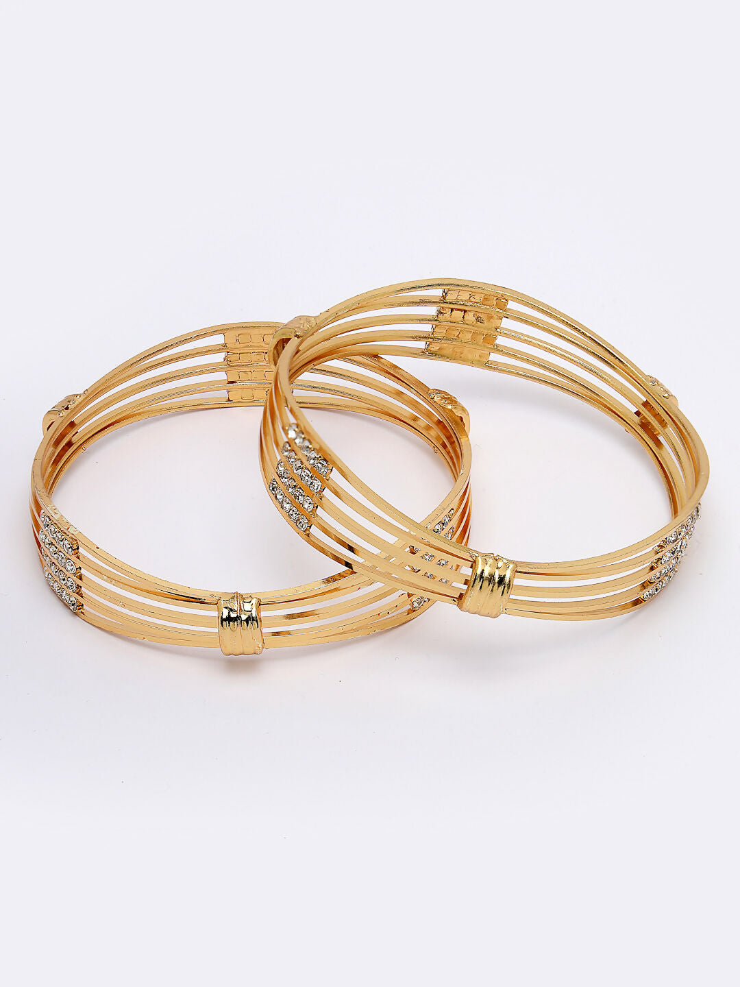 NVR Women Set of 2 Gold Plated Kundan Studded Bangles - Distacart