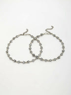 NVR Women's Set of 2 Silver-Plated Star Design Anklets - Distacart