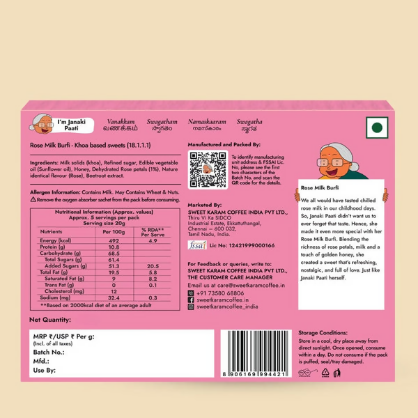 Sweet Karam Coffee Rose Milk Burfi