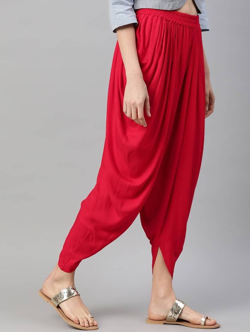 Women’s Red Dhoti Pant CH10D