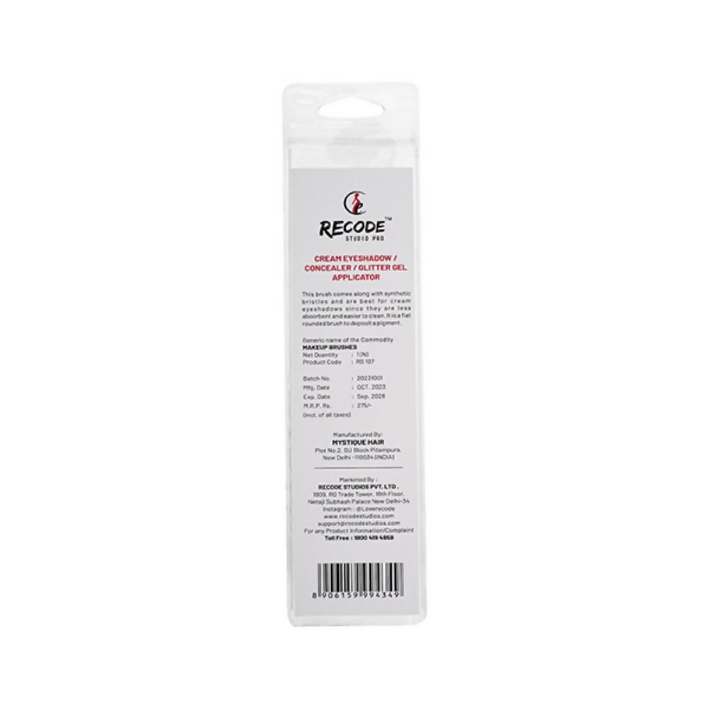 Recode Cream Eyeshadow, Concealer & Glitter Gel Applicator Brush - RS 107 - Distacart
