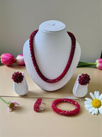 Inhanns Rangshine 4-In-1 Crystal Glam Set - Handmade - Maroon