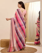 Pink Georgette Designer Printed Ready To Wear Saree - Ibiza